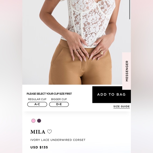 House of CB Lace Corset Mila, back zip, Size Small D-DD - Picture 2 of 9